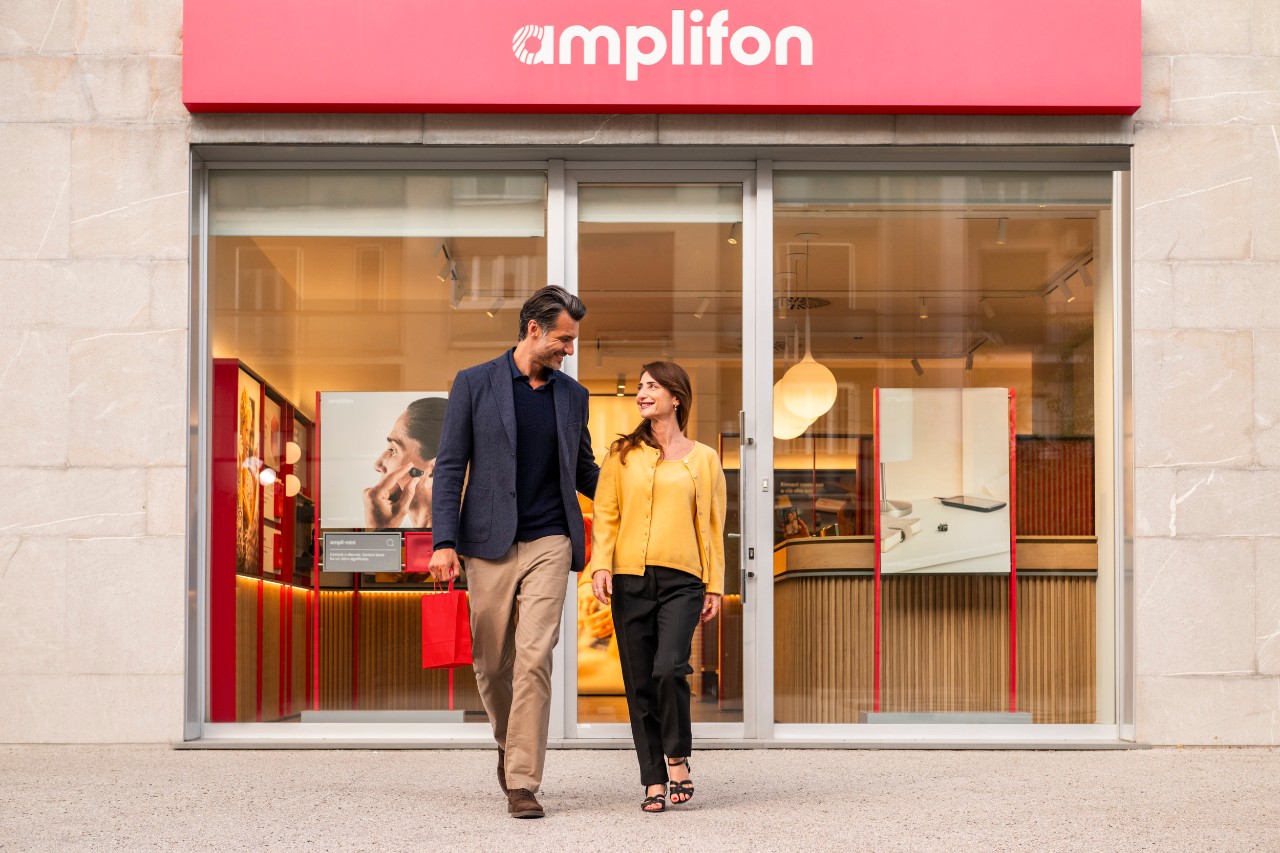 Couple leaving the store