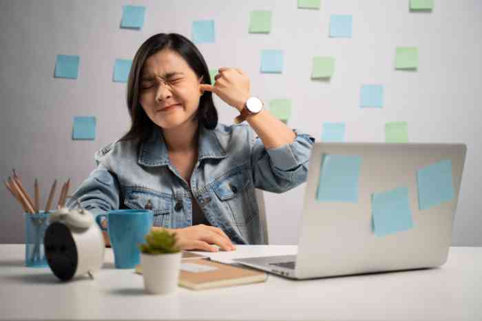 Woman with itchy ears