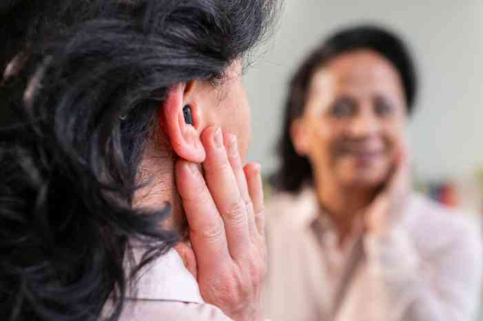 Man with hearing aid
