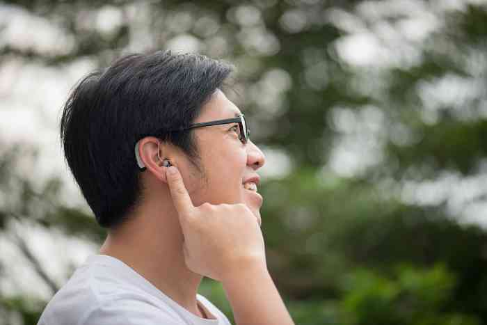 Close up on man ear