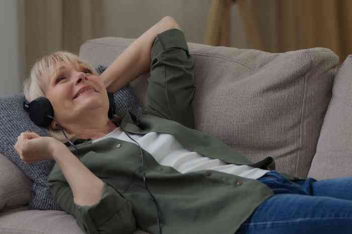 Woman with hearing aids