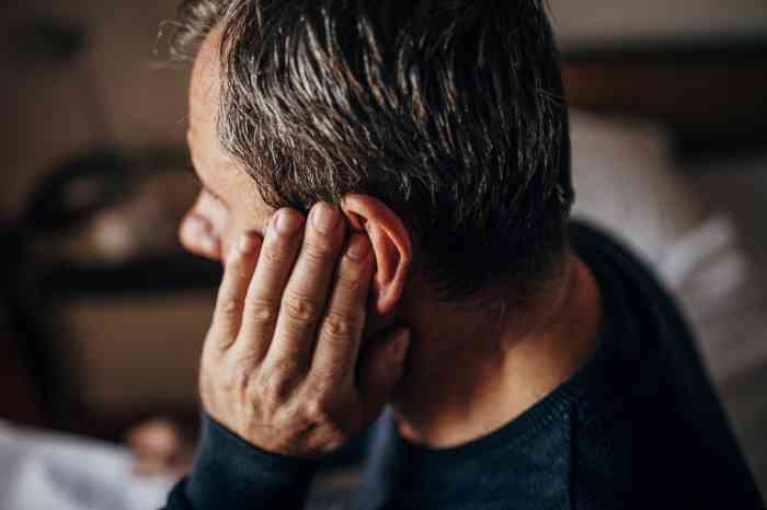 Man with pain in one ear
