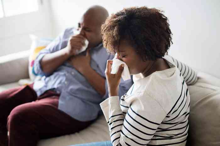 People with cold and flu