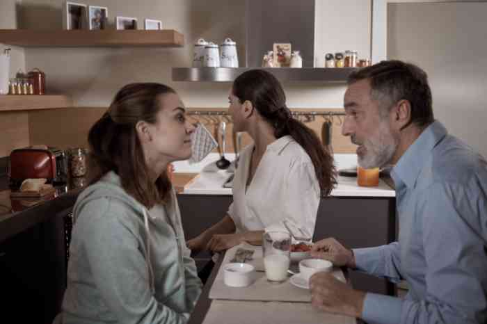 Family during breakfast