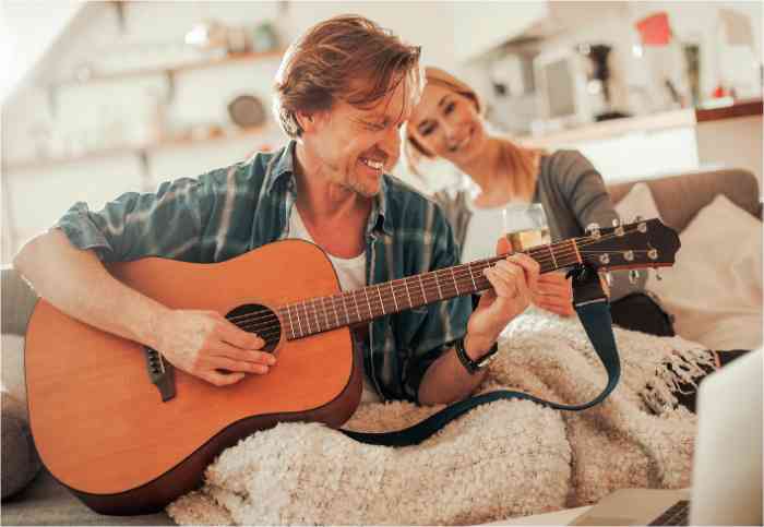 Couple playing music