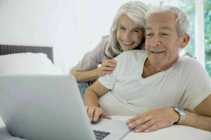 Couple on laptop video call