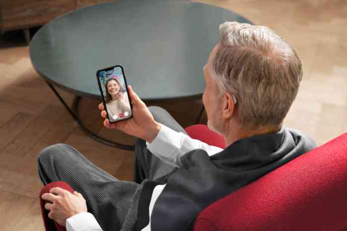 A man performing a hearing test