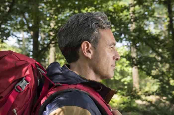 hiking couple wearing hearing aids