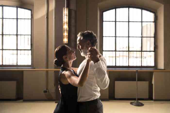 couple dancing tango.