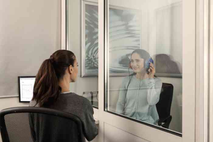 audiologist doing an exam