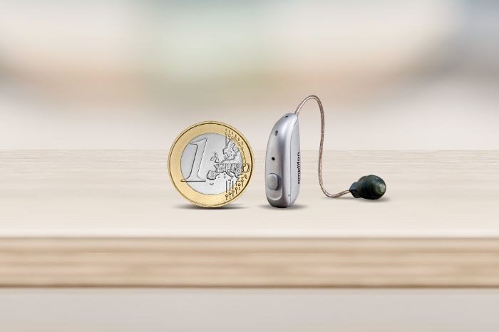 Ampli Micro NX hoortoestel versus euromunt