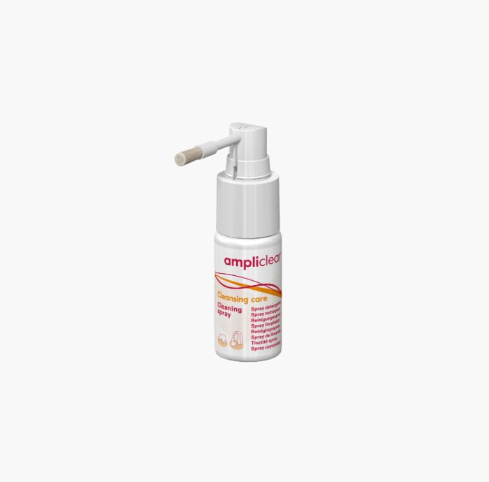 Ampliclear Cleaning Spray with brush for hearing aids