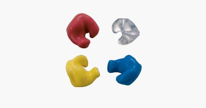 Gamma di tappi per le orecchie su misura in diversi colori