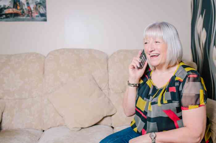 A woman talking on the phone