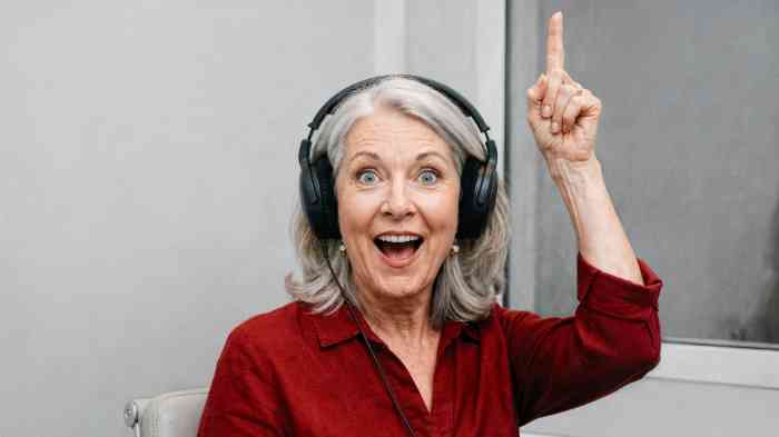 Woman undergoing hearing test