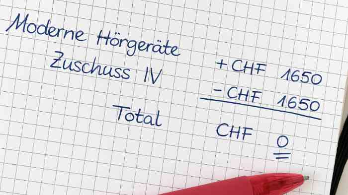 Berechnung Hörgerät und IV