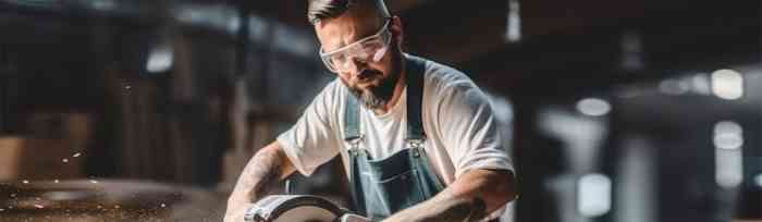 Homme au travail dans son atelier